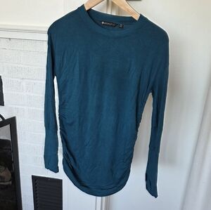 Athleta Drishti Ruched Sweatshirt in Coastal Teal Womens XXS